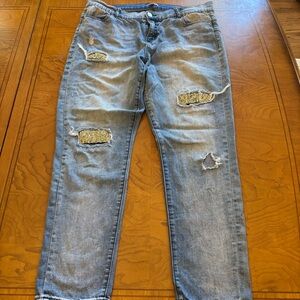 Juicy couture jeans sz 16 women’s sparkle patches distressed